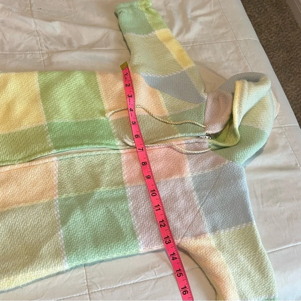 Vintage Cottagecore Handwoven Pastel Plaid Infant Sleeper The Three Weavers